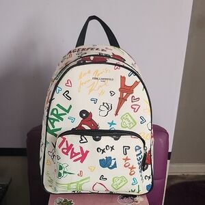 NEW Karl Lagerfeld Colorful Graphic Backpack